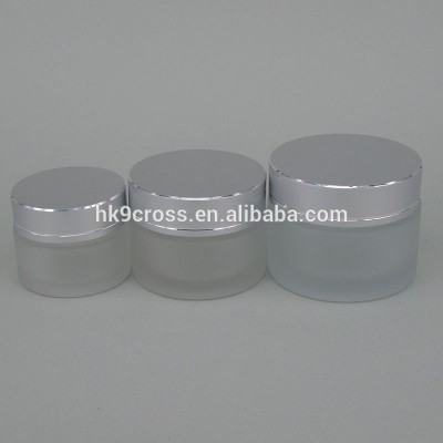 New design frosted glass cosmetic bottle makeup glass cream jar wholesale