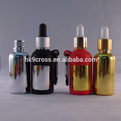 30ml empty glass dropper perfume round shape bottle with colorful cap