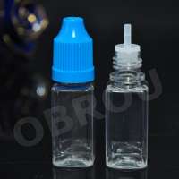 wholesale 10ml vapor e liquid e juice square pet plastic dropper bottle with CRC cap