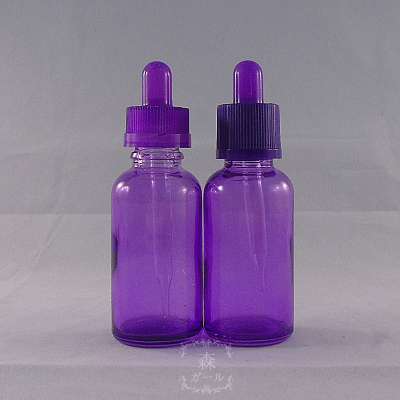 HOT transparent purple empty glass bottle perfume 30ml with childproof cap