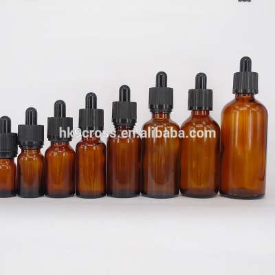 High quality amber boston glass Essential Oil Bottles with dropper