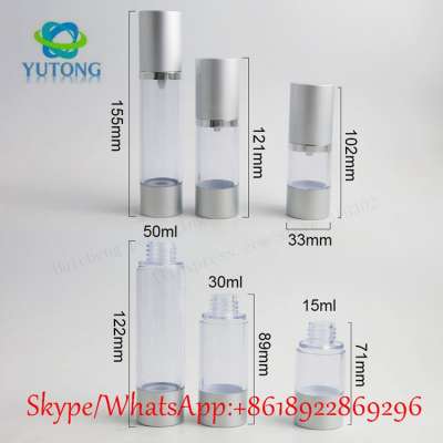 New arrival press pump airless bottles 10ml plastic bottle